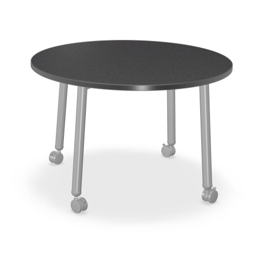 Mooreco Akt Table – 48" Round, Laminate Top, Fixed Height Available in 29"H, 36"H, or 42"H