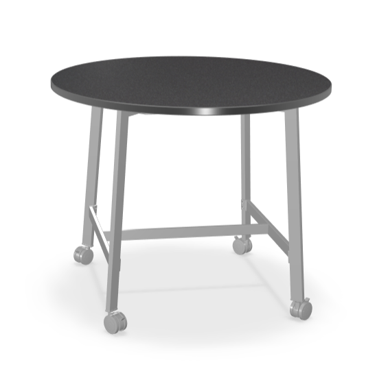Mooreco Akt Table – 48" Round, Laminate Top, Fixed Height Available in 29"H, 36"H, or 42"H