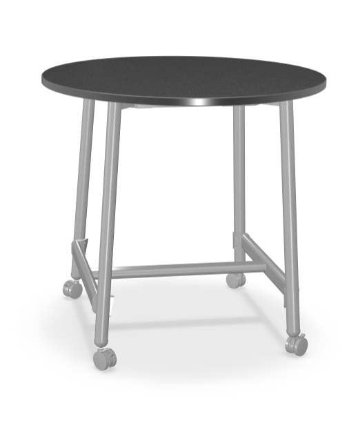 Mooreco Akt Table – 48" Round, Laminate Top, Fixed Height Available in 29"H, 36"H, or 42"H