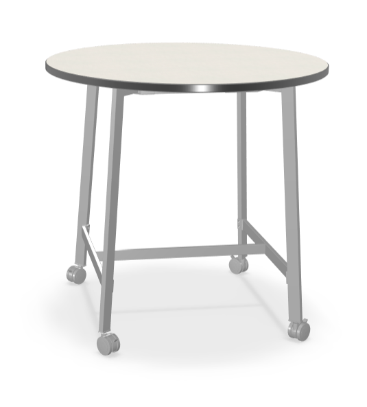 Mooreco Akt Table – 48" Round, Laminate Top, Fixed Height Available in 29"H, 36"H, or 42"H