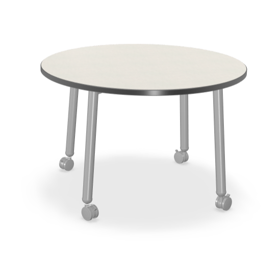 Mooreco Akt Table – 48" Round, Laminate Top, Fixed Height Available in 29"H, 36"H, or 42"H