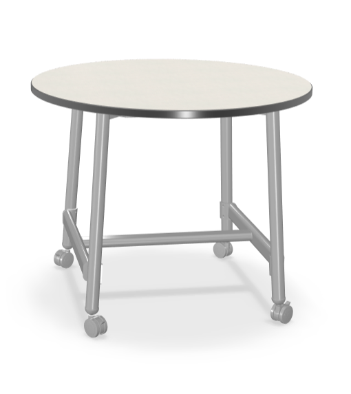 Mooreco Akt Table – 48" Round, Laminate Top, Fixed Height Available in 29"H, 36"H, or 42"H