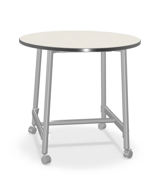 Mooreco Akt Table – 48" Round, Laminate Top, Fixed Height Available in 29"H, 36"H, or 42"H
