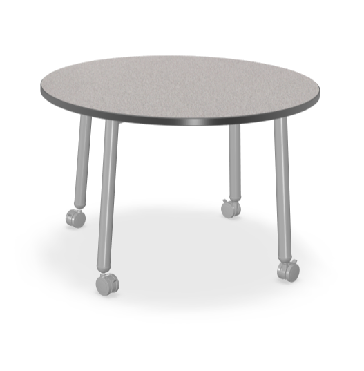 Mooreco Akt Table – 48" Round, Laminate Top, Fixed Height Available in 29"H, 36"H, or 42"H