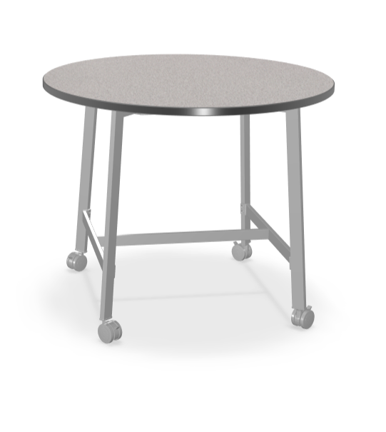 Mooreco Akt Table – 48" Round, Laminate Top, Fixed Height Available in 29"H, 36"H, or 42"H