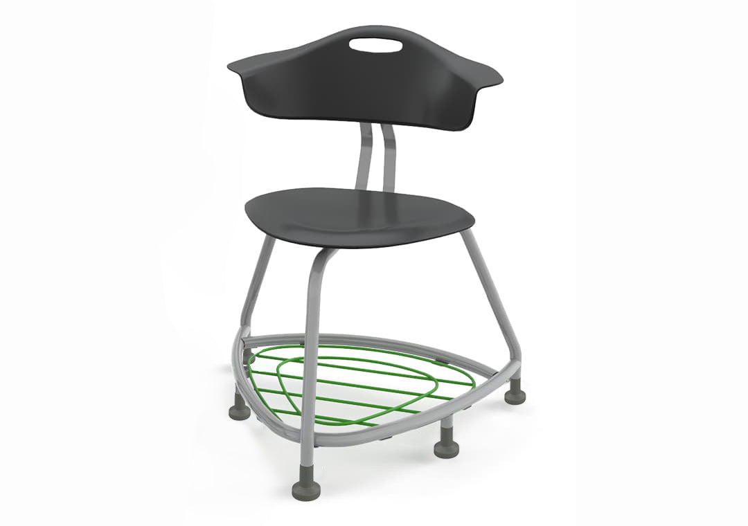 Haskell Education 360 Chair Platinum frame with Back & Bookbag Rack 18"H (TS1X1.18PL)