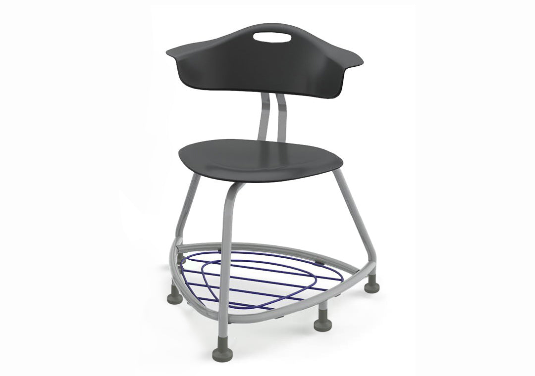 Haskell Education 360 Chair Platinum frame with Back & Bookbag Rack 18"H (TS1X1.18PL)