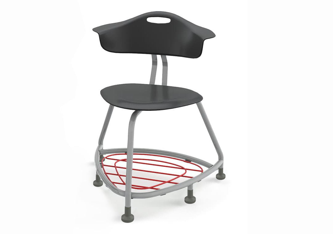Haskell Education 360 Chair Platinum frame with Back & Bookbag Rack 18"H (TS1X1.18PL)