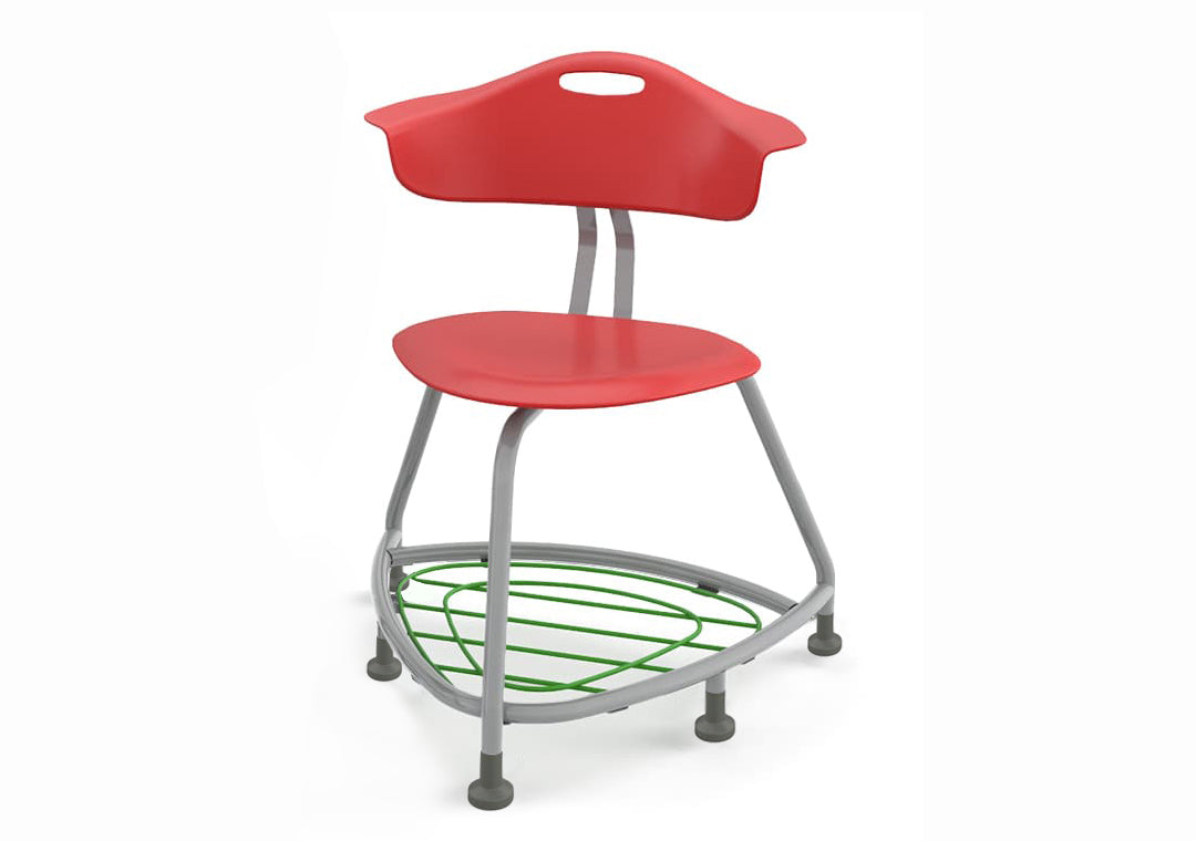 Haskell Education 360 Chair Platinum frame with Back & Bookbag Rack 18"H (TS1X1.18PL)