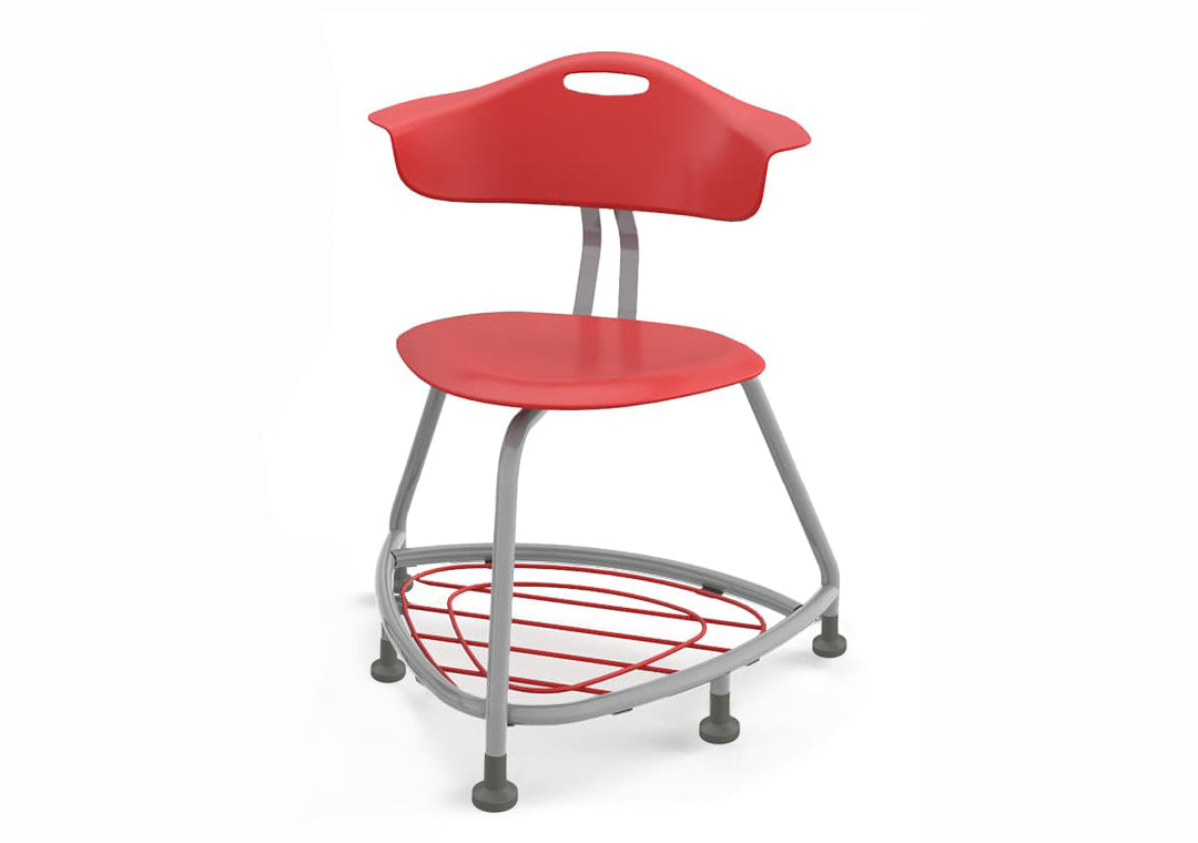 Haskell Education 360 Chair Platinum frame with Back & Bookbag Rack 18"H (TS1X1.18PL)