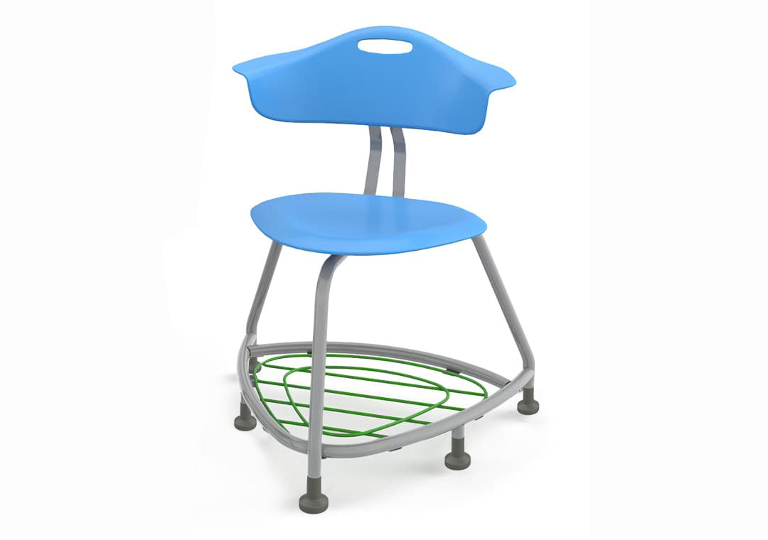 Haskell Education 360 Chair Platinum frame with Back & Bookbag Rack 18"H (TS1X1.18PL)