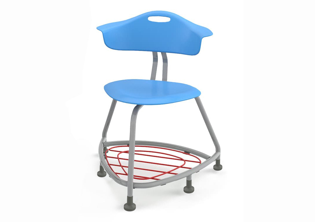 Haskell Education 360 Chair Platinum frame with Back & Bookbag Rack 18"H (TS1X1.18PL)
