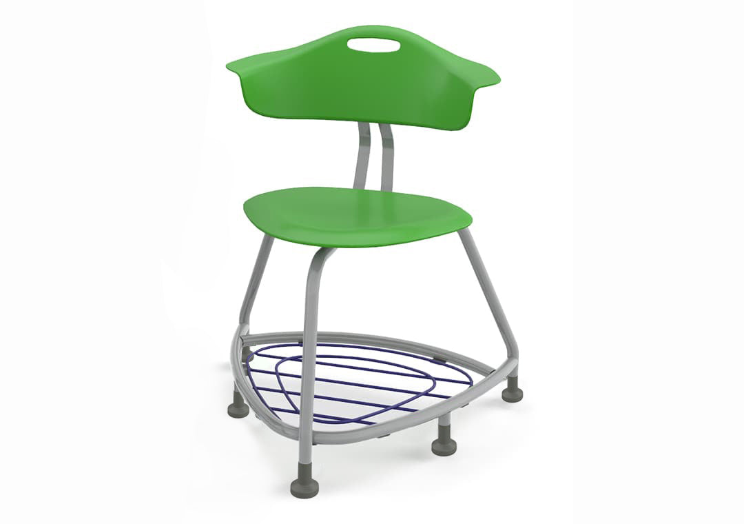 Haskell Education 360 Chair Platinum frame with Back & Bookbag Rack 18"H (TS1X1.18PL)