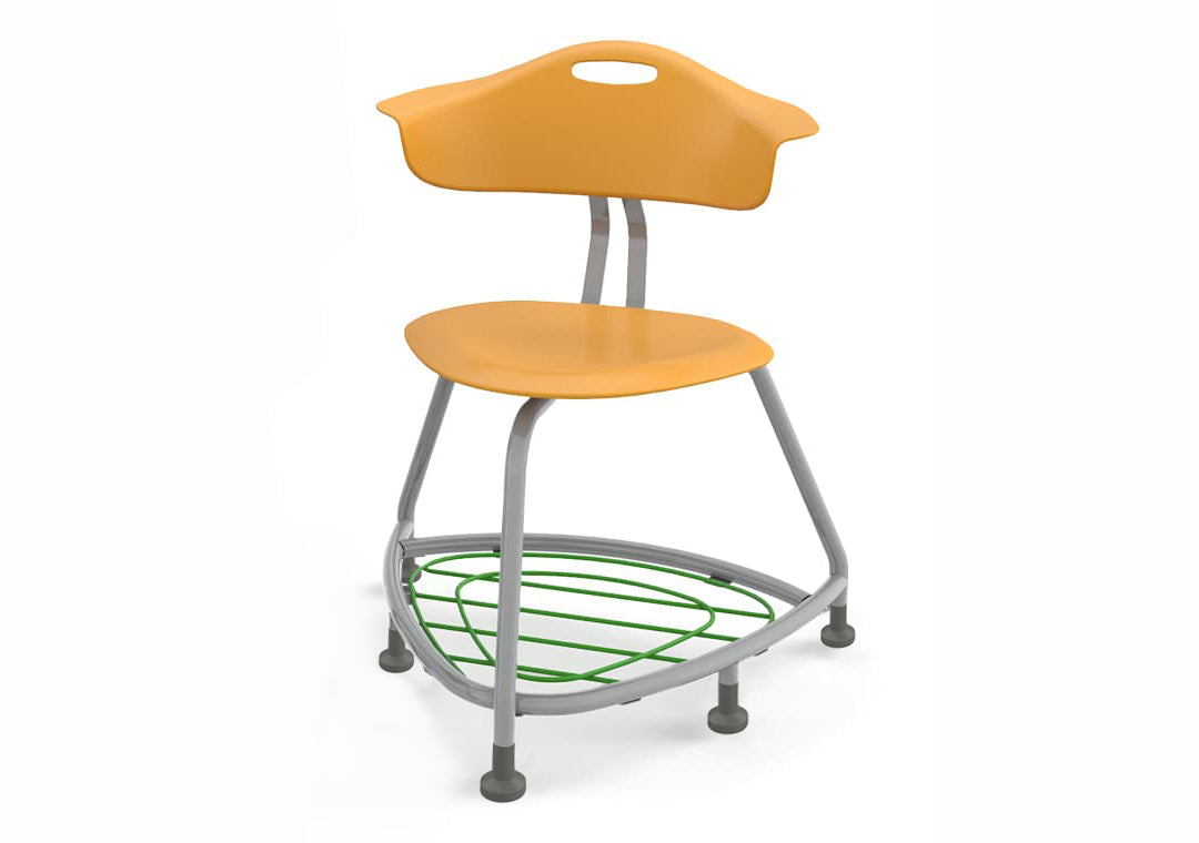 Haskell Education 360 Chair Platinum frame with Back & Bookbag Rack 18"H (TS1X1.18PL)