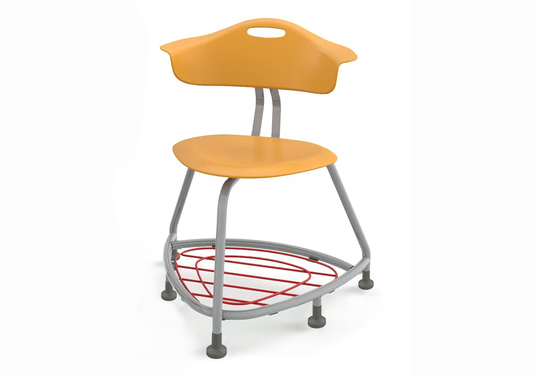 Haskell Education 360 Chair Platinum frame with Back & Bookbag Rack 18"H (TS1X1.18PL)