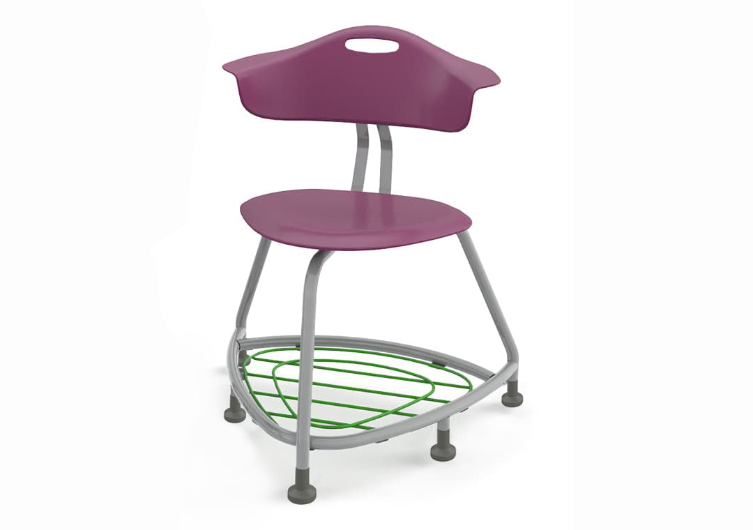 Haskell Education 360 Chair Platinum frame with Back & Bookbag Rack 18"H (TS1X1.18PL)
