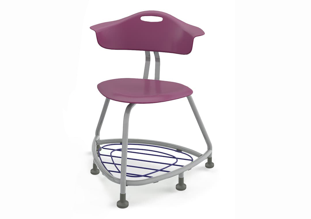 Haskell Education 360 Chair Platinum frame with Back & Bookbag Rack 18"H (TS1X1.18PL)