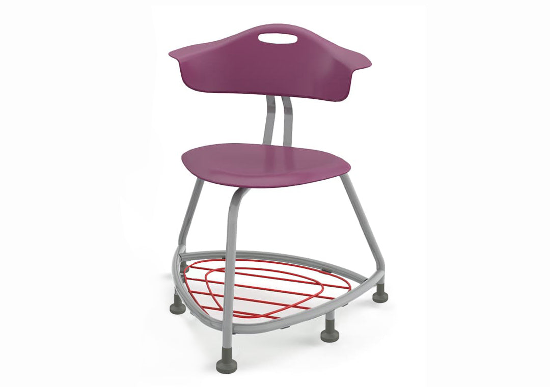 Haskell Education 360 Chair Platinum frame with Back & Bookbag Rack 18"H (TS1X1.18PL)