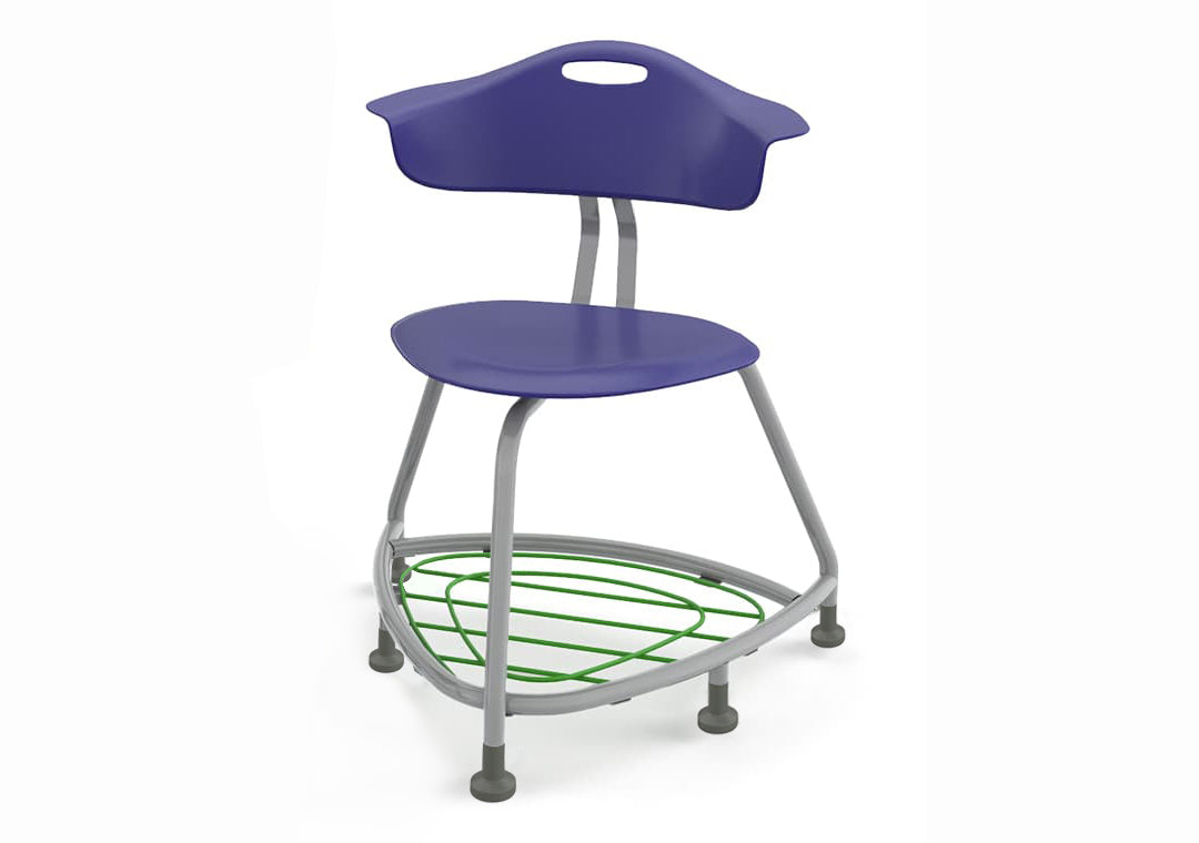 Haskell Education 360 Chair Platinum frame with Back & Bookbag Rack 18"H (TS1X1.18PL)