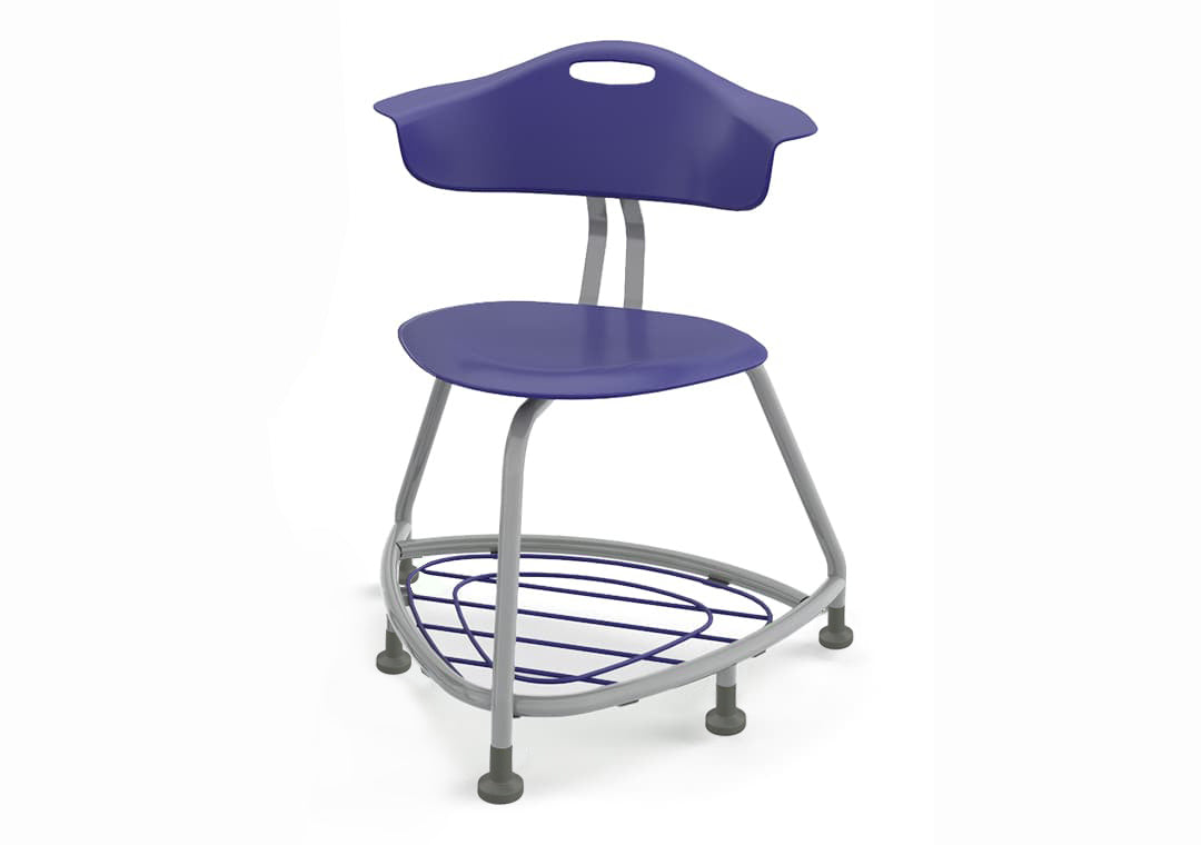 Haskell Education 360 Chair Platinum frame with Back & Bookbag Rack 18"H (TS1X1.18PL)