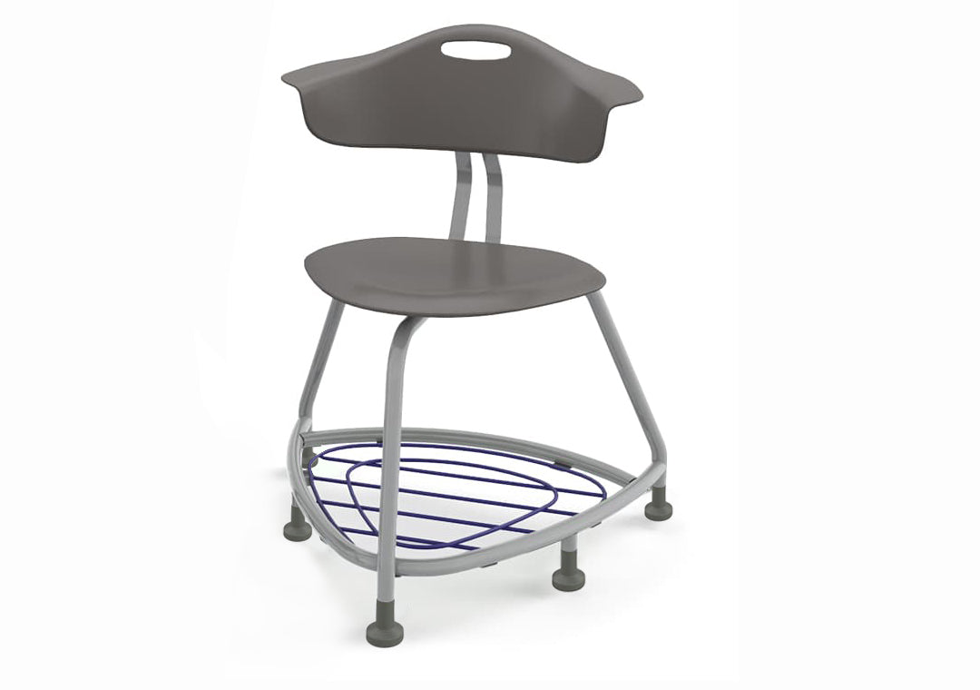 Haskell Education 360 Chair Platinum frame with Back & Bookbag Rack 18"H (TS1X1.18PL)