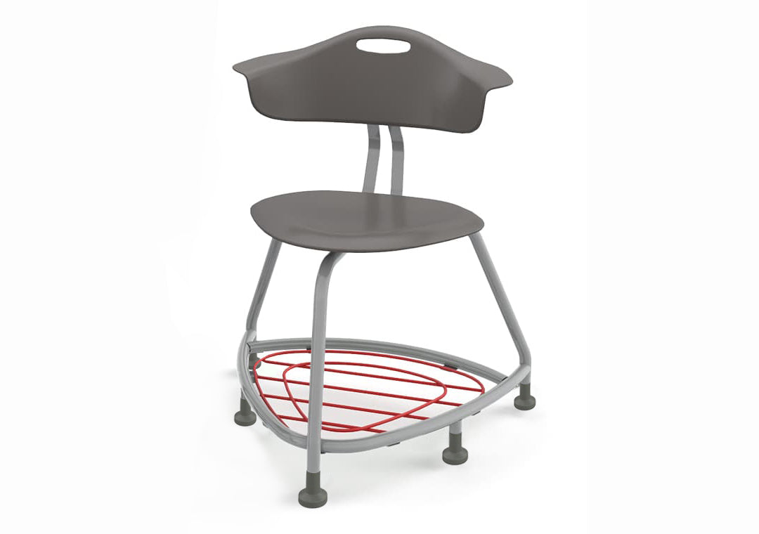 Haskell Education 360 Chair Platinum frame with Back & Bookbag Rack 18"H (TS1X1.18PL)