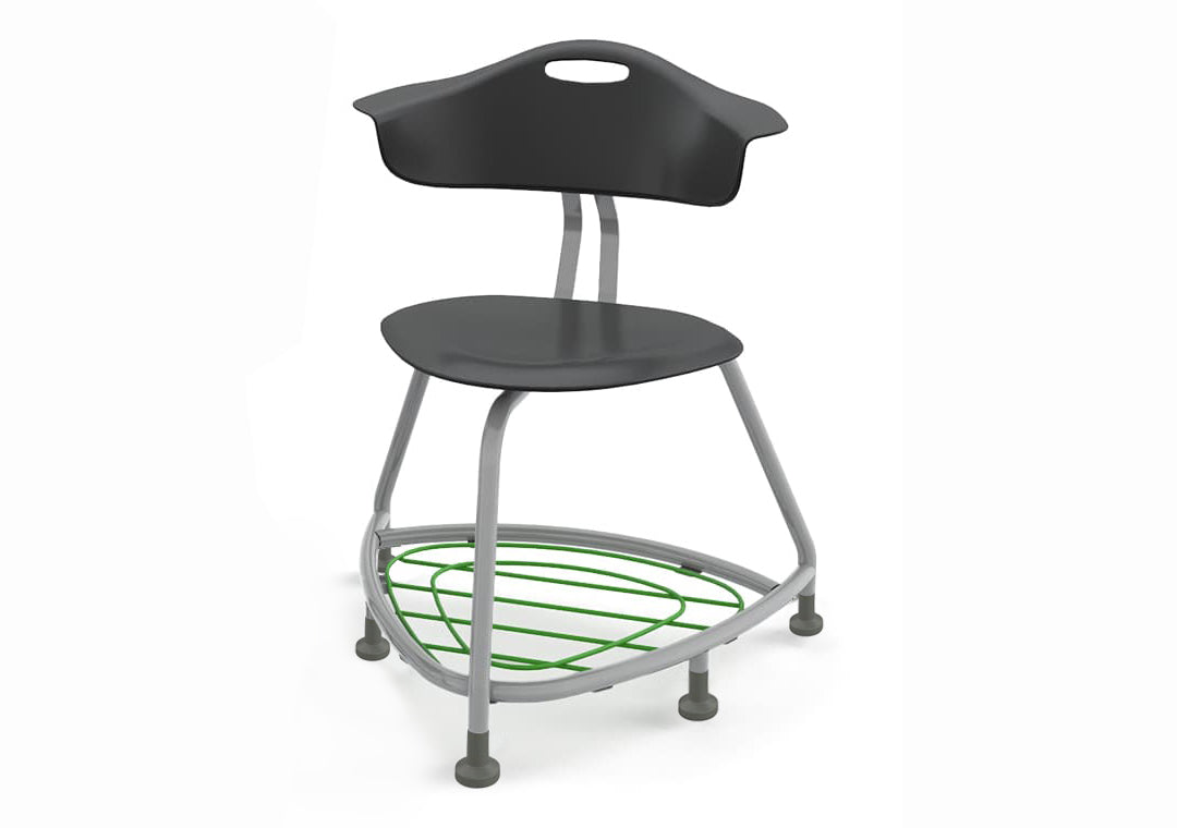 Haskell Education 360 Series Platinum frame Chair with Back and Bookbag Rack 24"H (TS4X1.24PL)