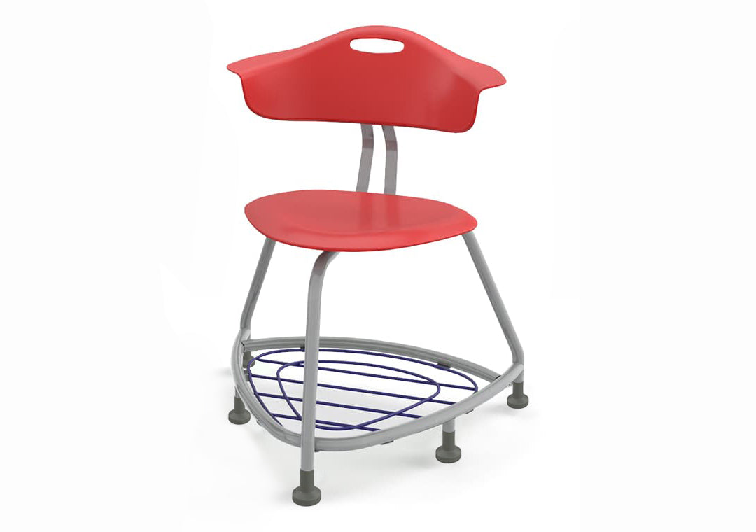 Haskell Education 360 Series Platinum frame Chair with Back and Bookbag Rack 24"H (TS4X1.24PL)