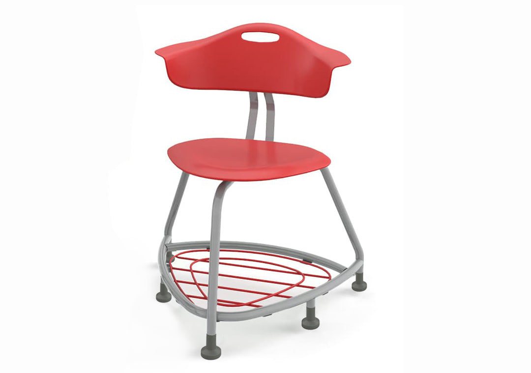 Haskell Education 360 Series Platinum frame Chair with Back and Bookbag Rack 24"H (TS4X1.24PL)