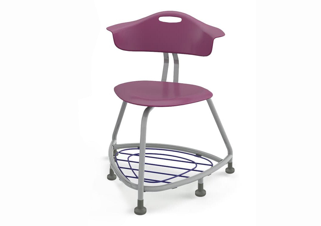 Haskell Education 360 Series Platinum frame Chair with Back and Bookbag Rack 24"H (TS4X1.24PL)