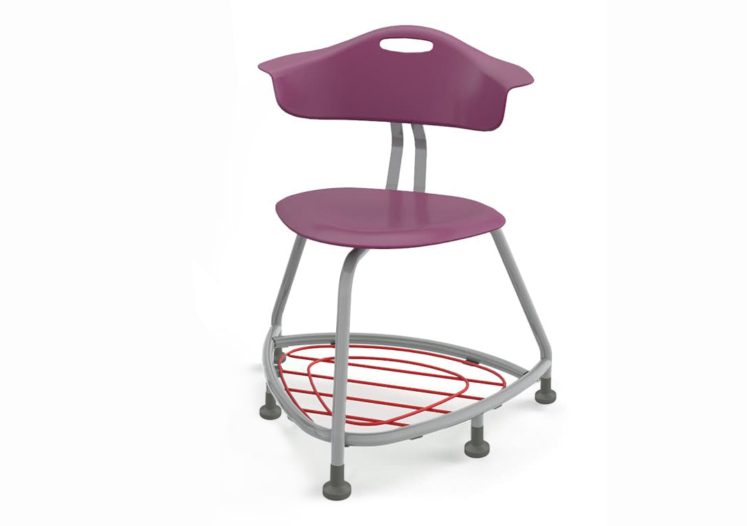 Haskell Education 360 Series Platinum frame Chair with Back and Bookbag Rack 24"H (TS4X1.24PL)