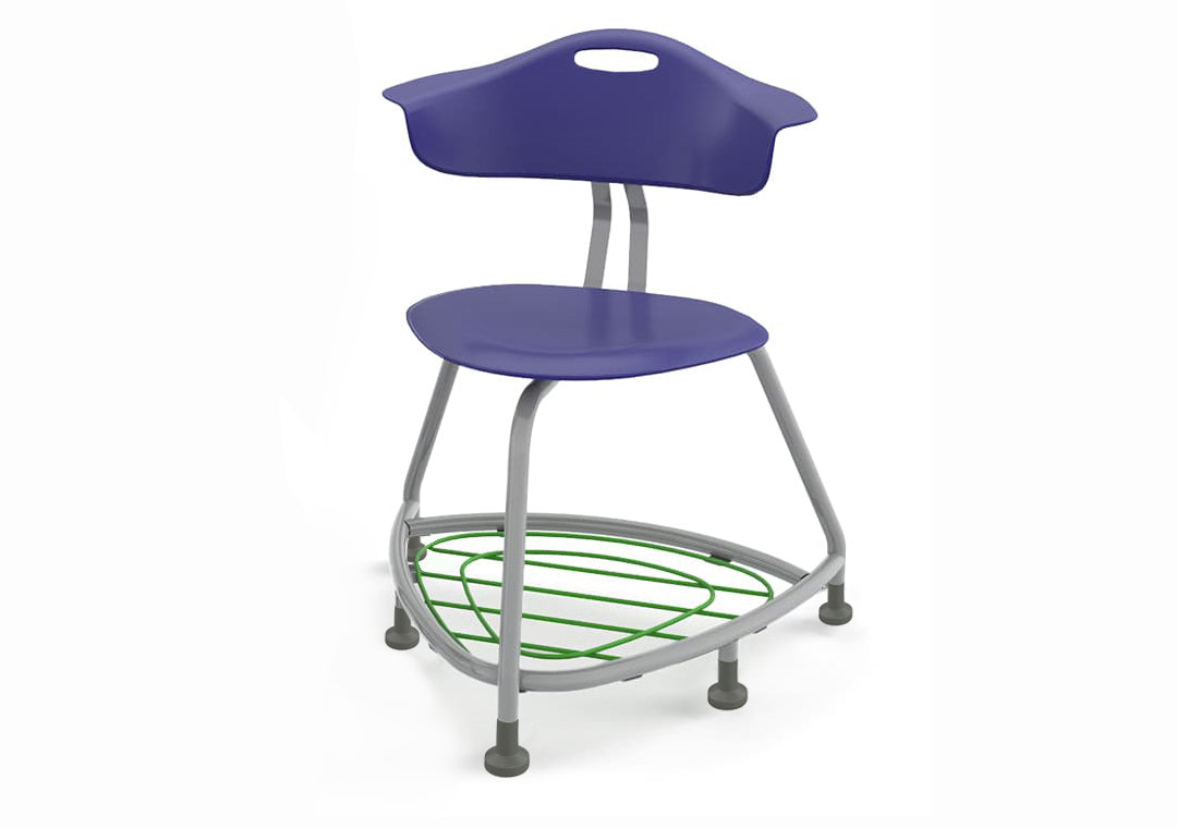 Haskell Education 360 Series Platinum frame Chair with Back and Bookbag Rack 24"H (TS4X1.24PL)