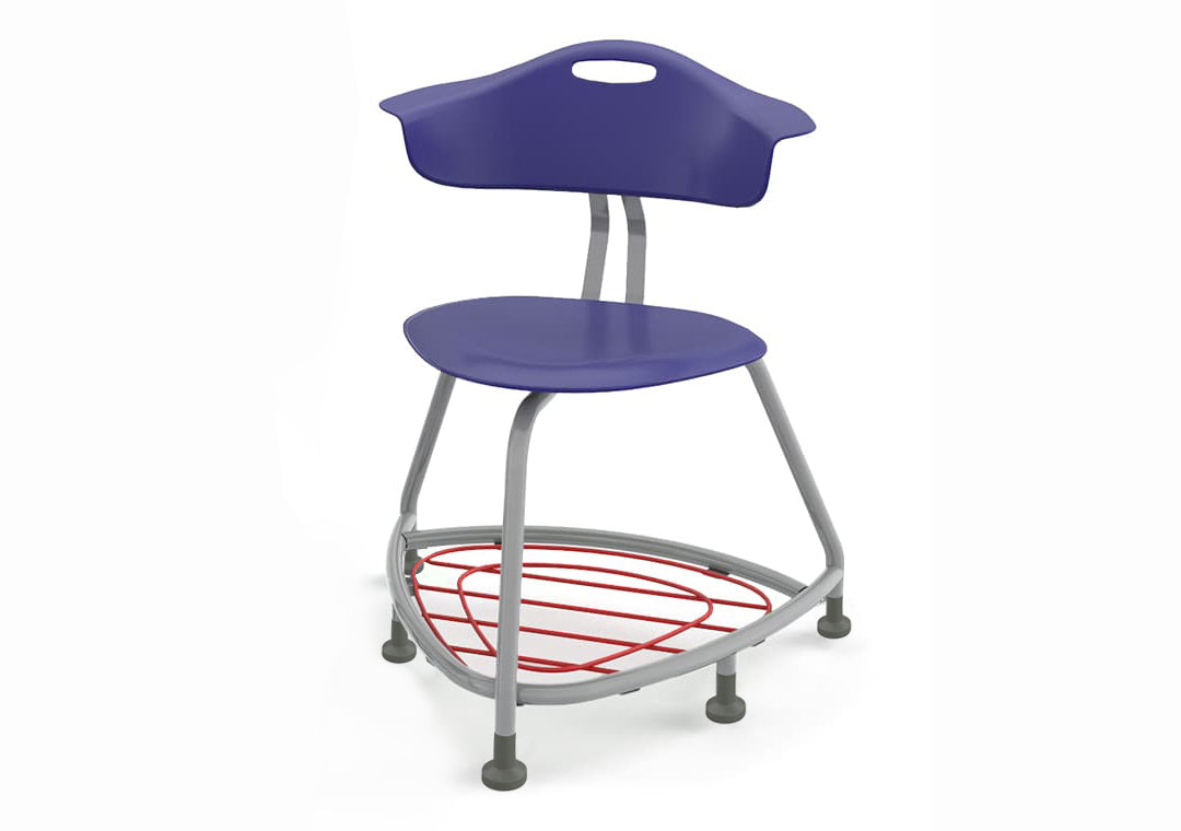 Haskell Education 360 Series Platinum frame Chair with Back and Bookbag Rack 24"H (TS4X1.24PL)