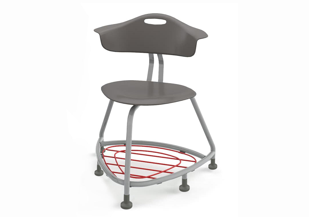 Haskell Education 360 Series Platinum frame Chair with Back and Bookbag Rack 24"H (TS4X1.24PL)