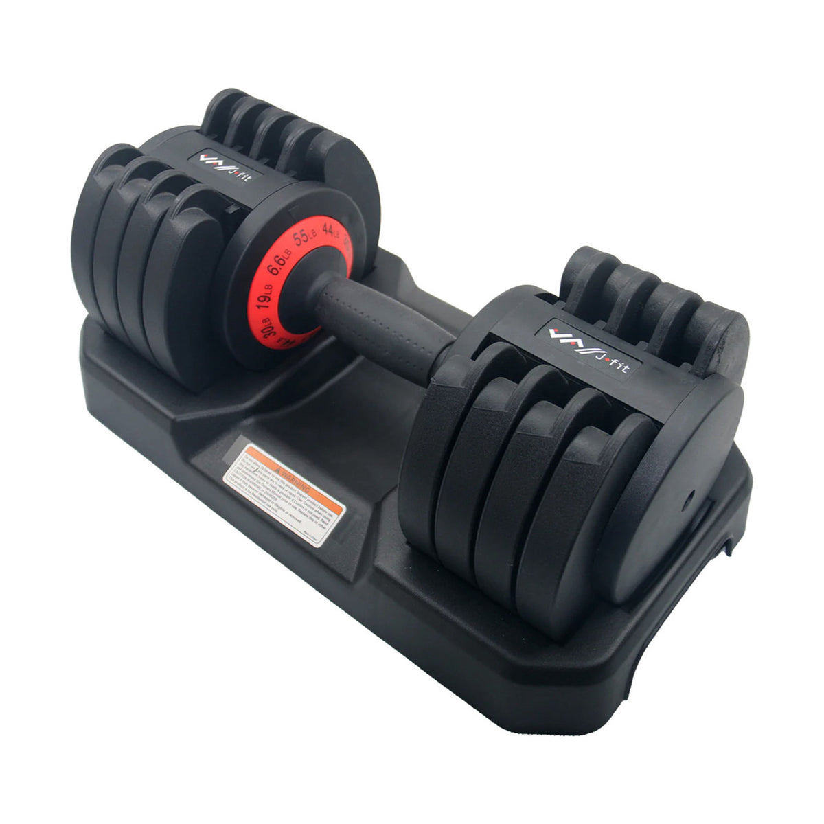 Champion Sports JFIT Adjustable Dumbbell Set with Storage Cradle 6.6lb to 55 lb (CMP-J-ADJDB55)