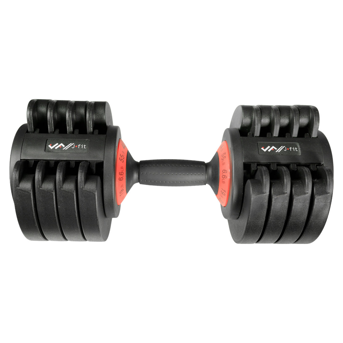 Champion Sports JFIT Adjustable Dumbbell Set with Storage Cradle 6.6lb to 55 lb (CMP-J-ADJDB55)