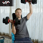 Champion Sports JFIT Adjustable Dumbbell Set with Storage Cradle 6.6lb to 55 lb (CMP-J-ADJDB55)