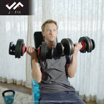 Champion Sports JFIT Adjustable Dumbbell Set with Storage Cradle 6.6lb to 55 lb (CMP-J-ADJDB55)