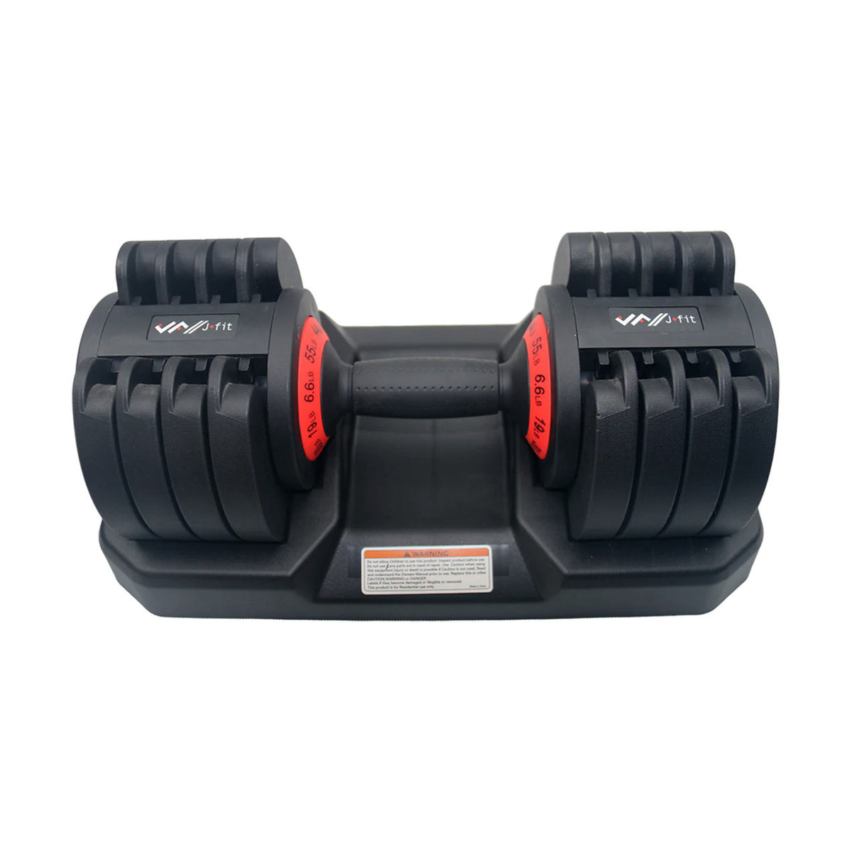 Champion Sports JFIT Adjustable Dumbbell Set with Storage Cradle 6.6lb to 55 lb (CMP-J-ADJDB55)