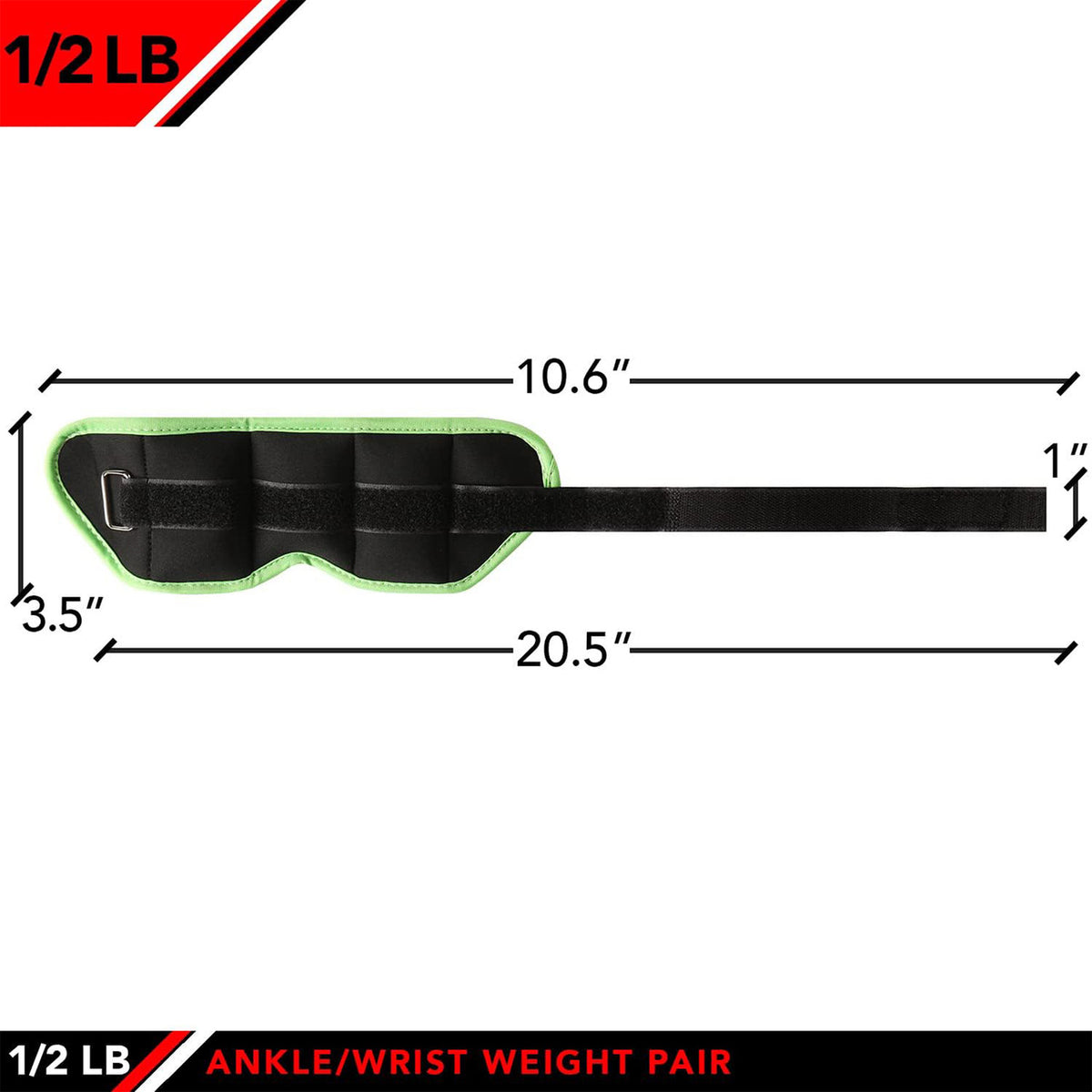 Champion Sports JFIT Adjustable Ankle Weights Strength Training 0.5 lb Pair (Set of 2) (CMP-J-AKW05)