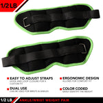 Champion Sports JFIT Adjustable Ankle Weights Strength Training 0.5 lb Pair (Set of 2) (CMP-J-AKW05)