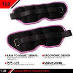Champion Sports JFIT Ankle Weight Pair Adjustable Resistance 1 lb (Set of 2) (CMP-J-AKW1)