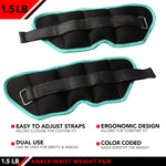 Champion Sports JFIT Adjustable Ankle Weights Strength Training 1.5 lb Pair (Set of 2) (CMP-J-AKW15)