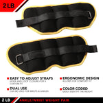 Champion Sports JFIT Adjustable Ankle Weights Strength Training 2 lb Pair (Set of 2) (CMP-J-AKW2)