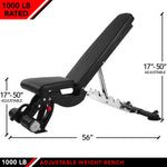 Champion Sports JFIT Adjustable Weight Bench with Quad Developer 1000 lb Capacity (CMP-J-AWB1000)