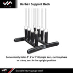 Champion Sports JFIT Olympic Barbell Support Rack Heavy-Duty Steel Storage Black (CMP-J-BBSRACK)