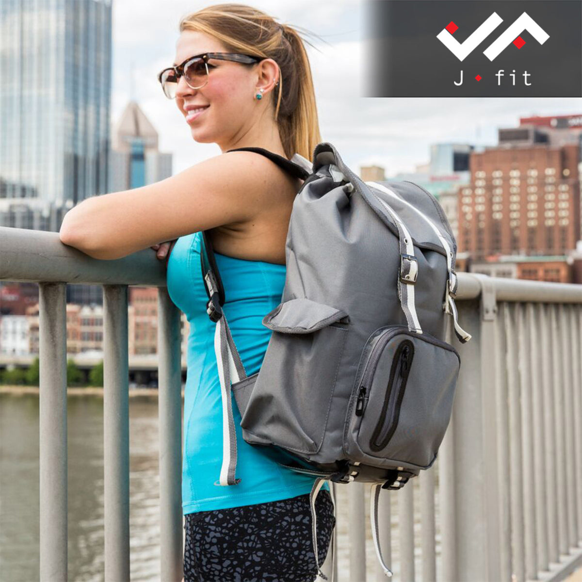 Champion Sports JFIT Cindy Duffel Bag Dark Gray Multi-Purpose 6"W x 12"L x 18"H (CMP-J-CINDY)