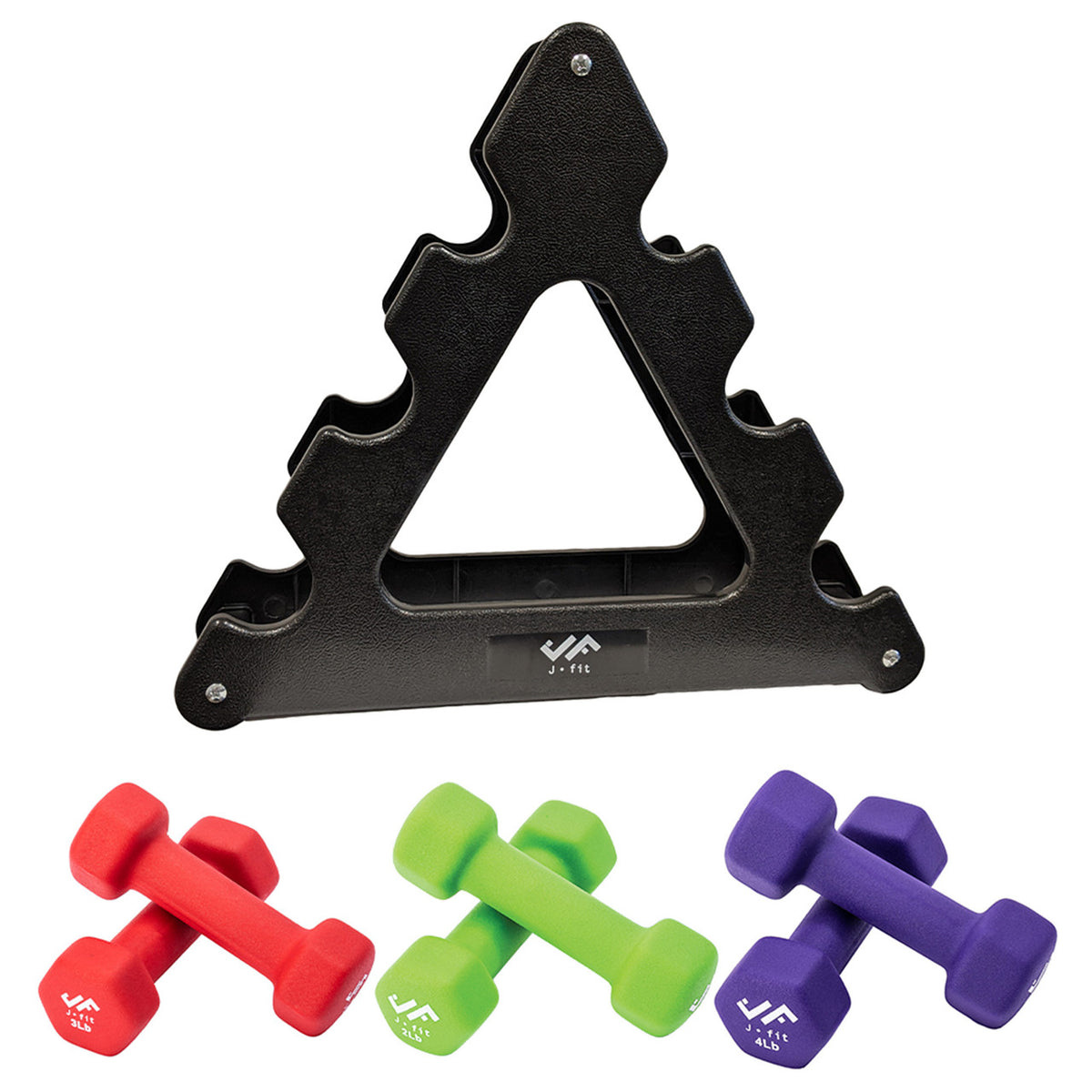 Champion Sports JFIT Dumbbell Set with Storage Stand 18 lb (CMP-J-DBSTL18)