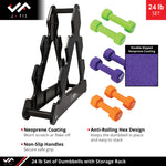 Champion Sports JFIT Dumbbell Set with Storage Stand 24 lb (CMP-J-DBSTL24)