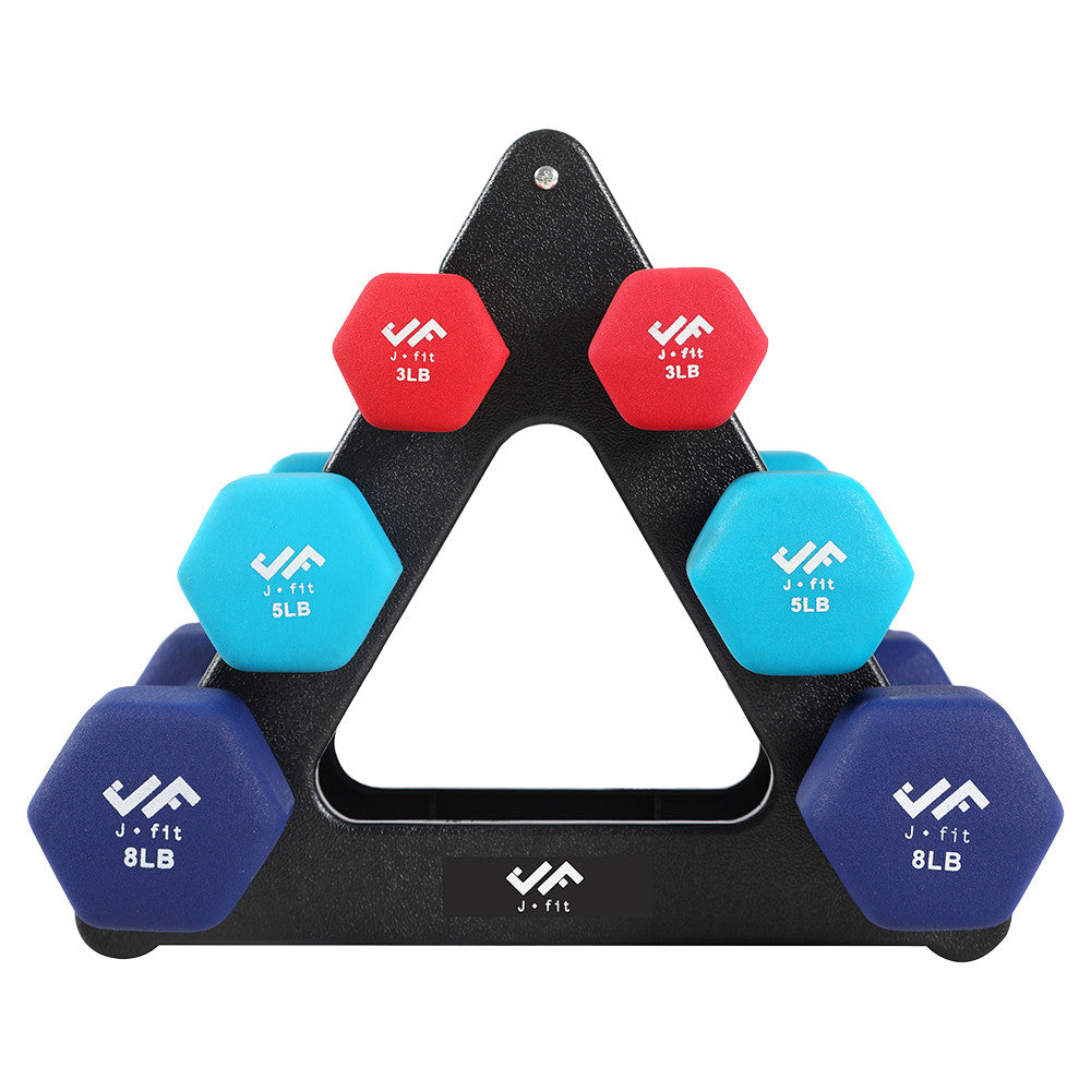 Champion Sports JFIT Dumbbell Set with Storage Stand 32 lb (CMP-J-DBSTL32)